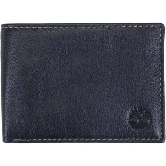 Men's Leather Passcase Security RFID Wallet, Navy Blue, One Size - Picture 6 of 12